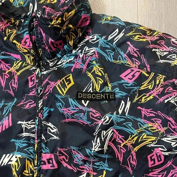 Rare Descente Half Zip Windbreaker Men's Large Made in Japan Y2K Pullover Jacket - Picture 4 of 9